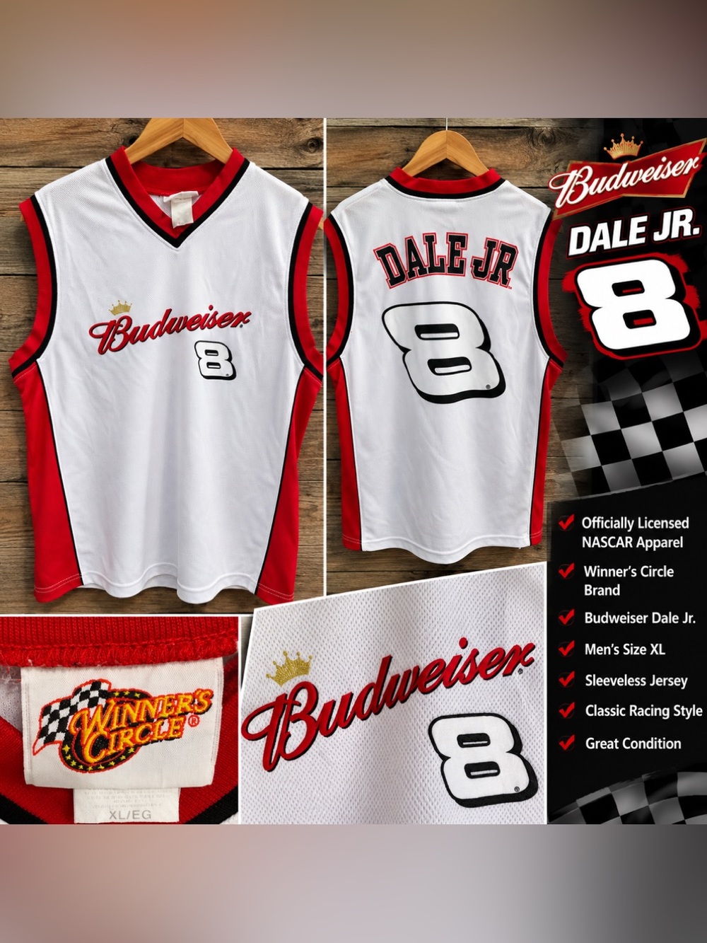 Dale Earnhardt Jr #8 Budweiser Winner’s Circle NASCAR Jersey Men’s XL